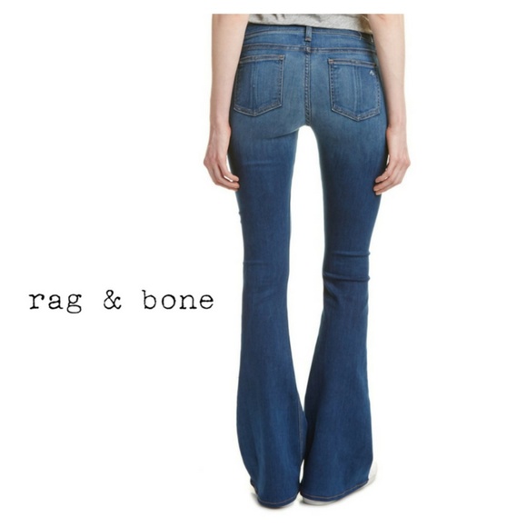 Rag /& Bone Women/'s Elephant Bell Houston Flare Leg Denim Distressed Jeans